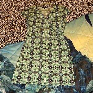 Jones New York Teal and Black Dress